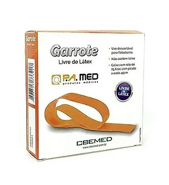 Garrote Elástico Sintético 45cm – Caixa com 25 Unidades – Livre de Látex - P.A MED