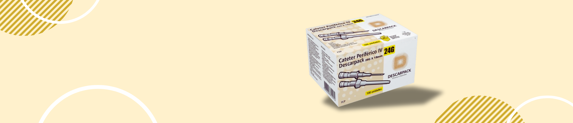 Cateter Intravenoso Periférico 24G Descarpack Caixa C/ 100 Unidades